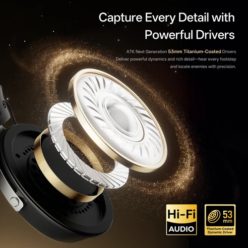 Imagen 2 del producto Auriculares Inalámbricos para Juegos ATK Neptune N9 eSports, Cuatro Modos, Micrófono con Cancelación de Ruido, Baja Latencia