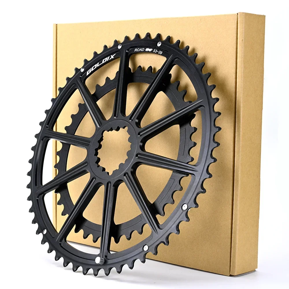 

GOLDIX Bicycle Chainwheel 53-39T 52-36T 50-34T 48-32T 46-30T Aluminum Alloy Road Bike Crankset for SHIMANO SRAM 10/11/12 Speed