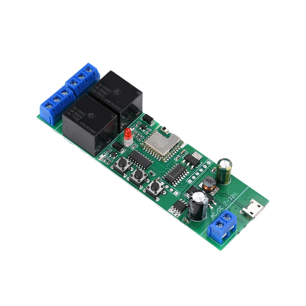 USB 5 В/DC7-32 В 2-канальный Micro Link APP Bluetooth WIFI модуль релейного переключателя дистанционного управления Интерфейс Type-C 2,4 ГГц