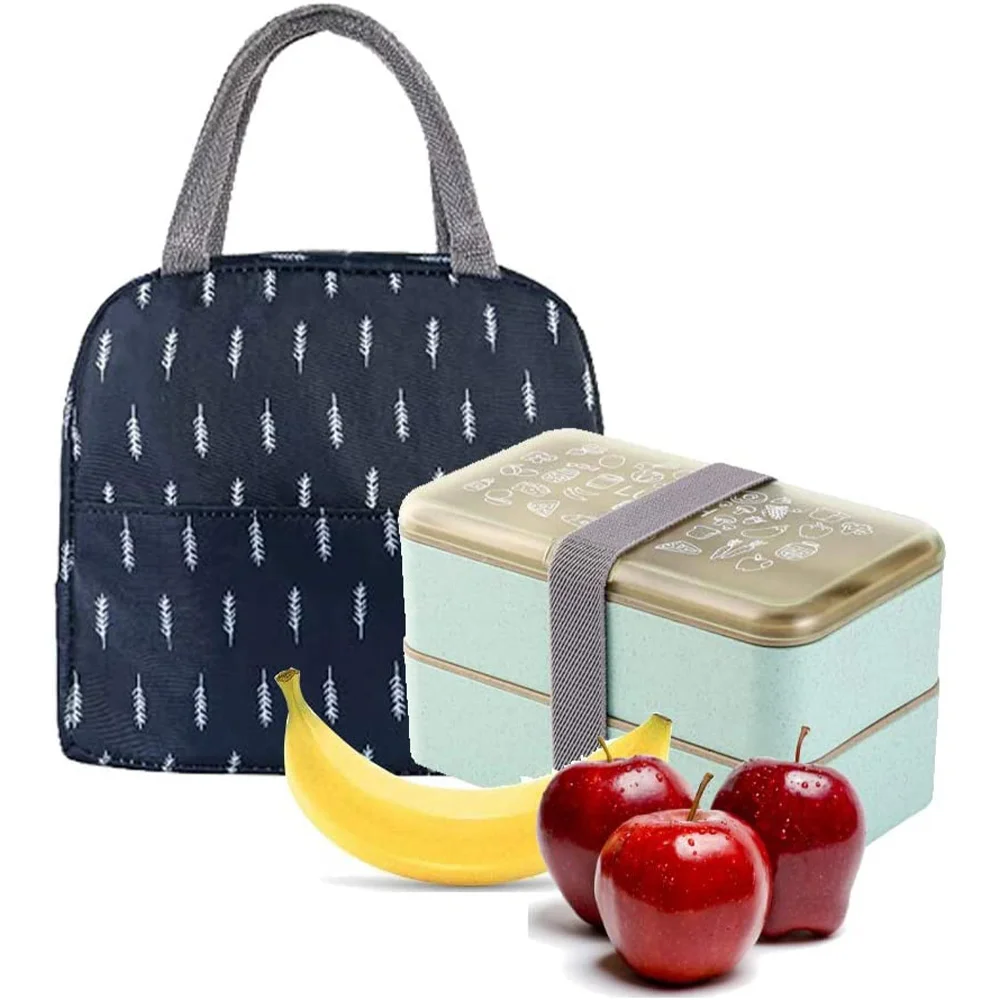 Portable Insulated Canvas Lunch Bag Gold Letter Thermal Picnic Travel Food Tote School Child Convenient Lunch Bags Breakfast Box