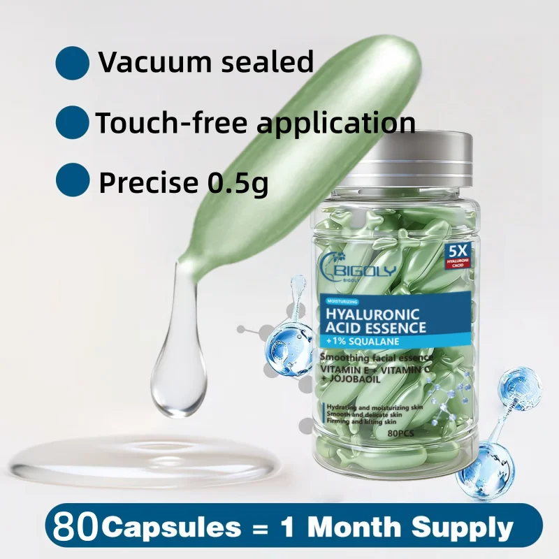 Hyaluronic Acid Softening Facial Essence, Moisturizes and Nourishes the Skin, Smoothes and Refines the Skin, Tightens and Lifts the Skin, Unique Particle Design, Convenient and Hygienic
