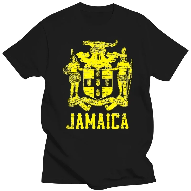 Tops Male Print Tee Shirt Jamaica, Coat Of Arms, Out Of Many, One People, Pride Men'S T-Shirt hot Selling Top Fitness Clothing