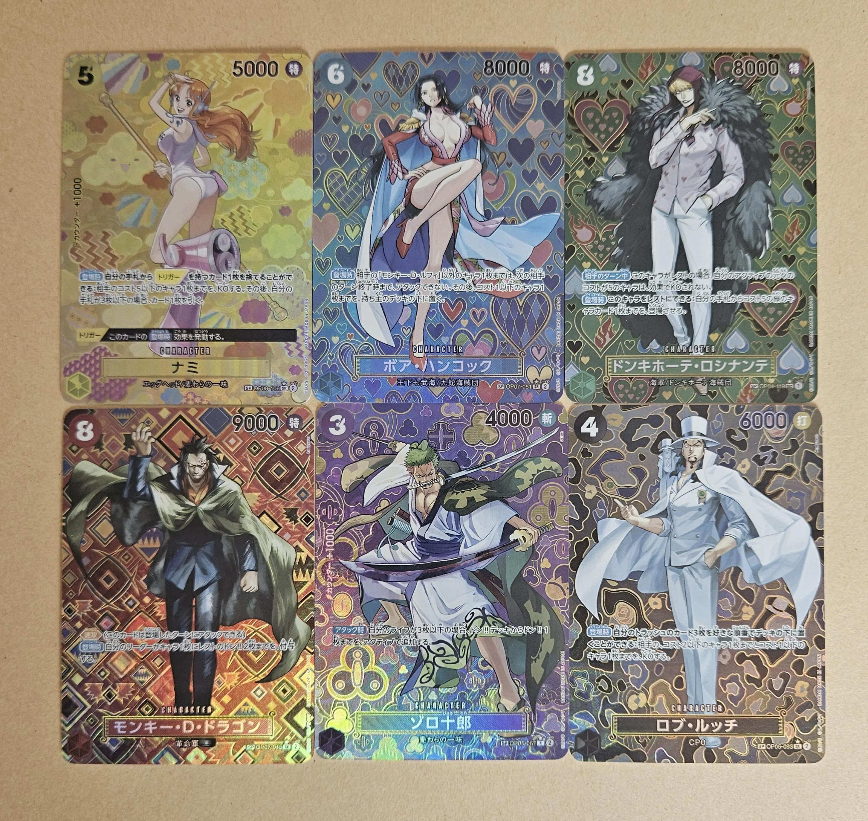 DIY  OPCG Japanese Version Boa Hancock Nami Parallel Rare Full Art Character Card One Piece TCG Collection ST-03 OP-01