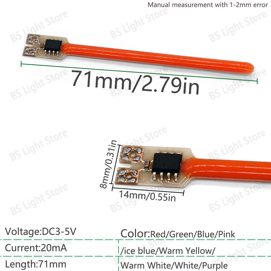10-100 Stück LED-Perlen DC3-5V Meteor-Filament Fünf Modi Eisblau Lila Rot Rosa 2200K Weißlicht Feiertagsbeleuchtung Zubehör – Detail 3