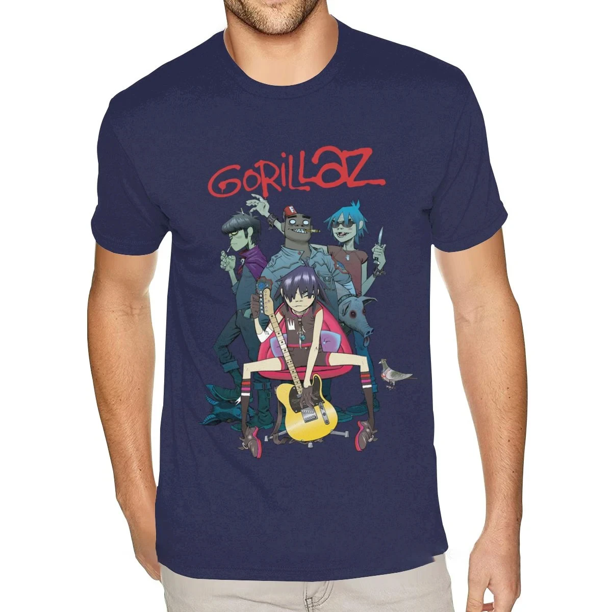 Rock Band Gorillaz Printed 3D Print O-Neck T-shirts Men Short Sleeve Fashion Y2K Streetwear Harajuku T Shirt Unisex Clothing