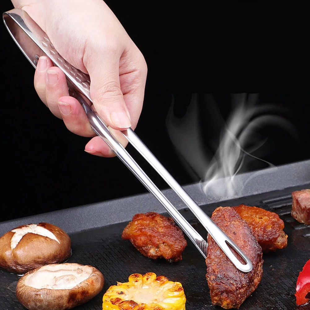 2 Pcs Stainless Steel Tongs for Grilling Flipping Serving and Handling Food Safely During Outdoor Cooking Events