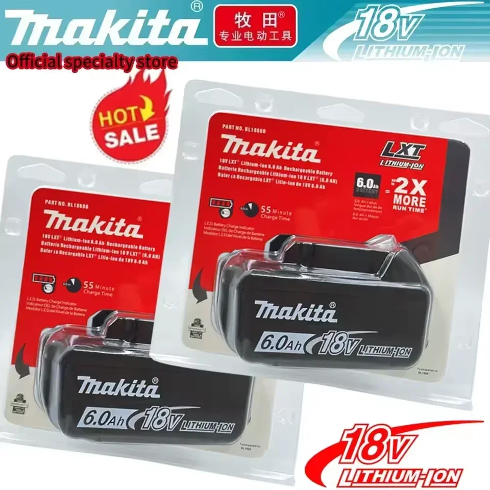 

Original Makita 18V 6000 Rechargeable Lithium Ion Battery With Battery indicator for Makita BL1830 BL1840 BL1850 Powe