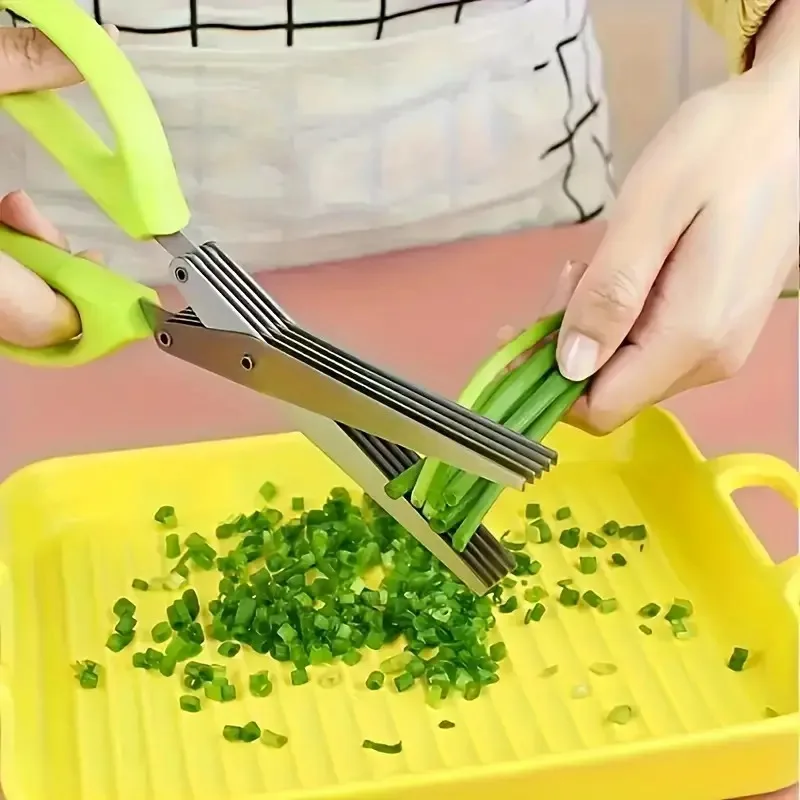 New 3/5 Layers Kitchen Scissors Stainless Steel Vegetable Cutter Scallion Herb Laver Spices cooking Tool Cut Kitchen Accessories