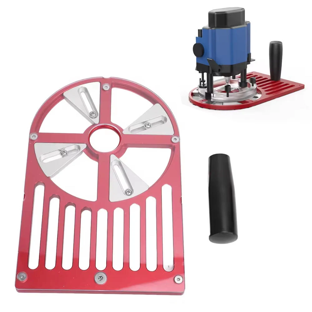 

Router Trimmer 65 to 132mm Diameter Compatible Aluminum Alloy Adjustable Workbench Base for Trimming Machine Bottom Plate