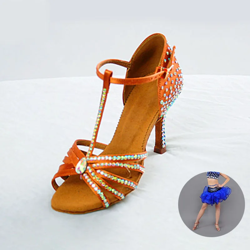 Обувь для латинских танцев Betty, обувь для взрослых и женщин на мягкой подошве с имитацией олимпийских бриллиантов с шипами и бриллиантами, тренировочная обувь BD217