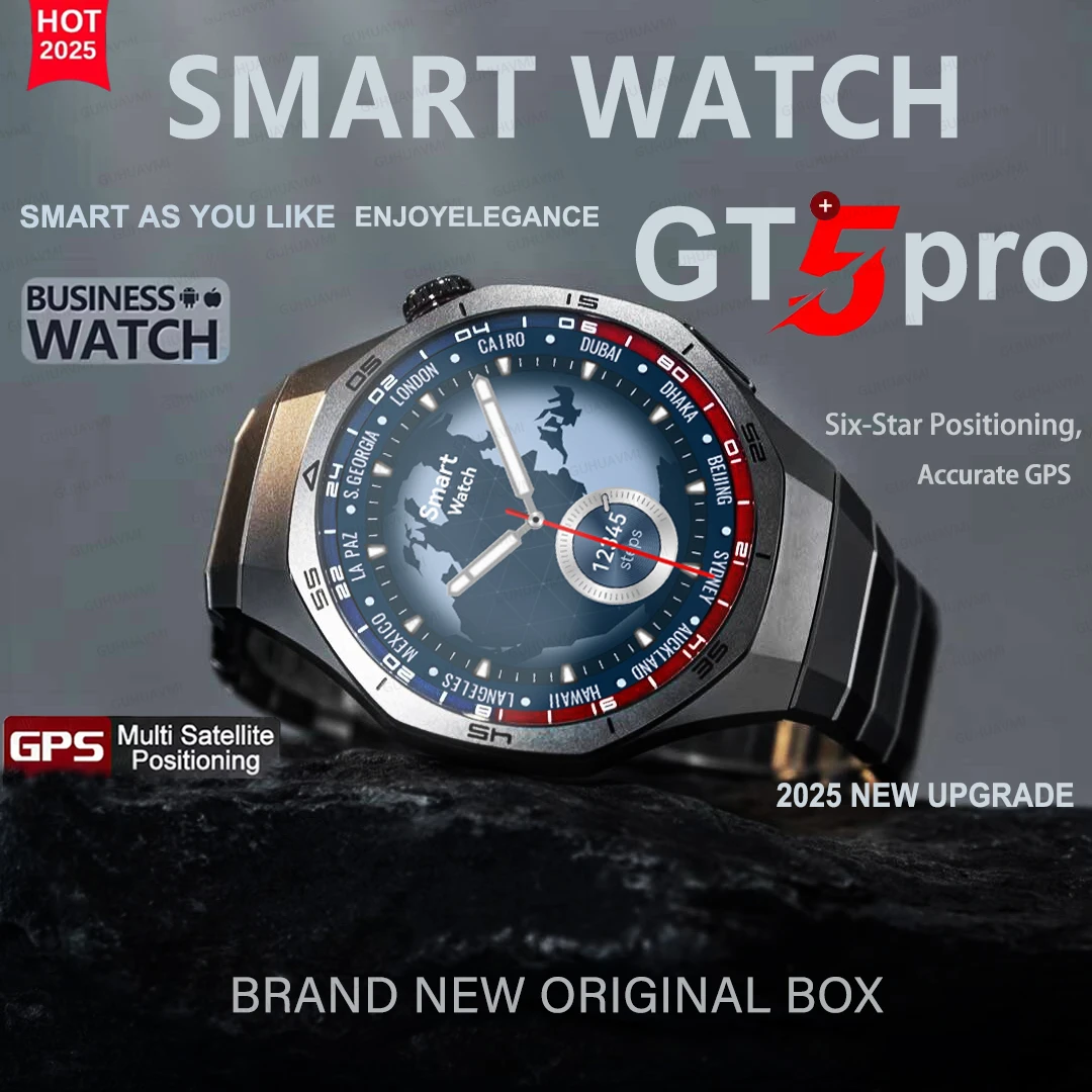 

2025 НОВЫЕ умные часы GT5 Pro 1,52 дюйма HD AMOLED-экран для мужчин GPS траектория движения сердечного ритма Bluetooth вызов SmartWatch IP68Водонепроницаемые