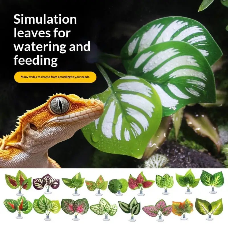 

Reptile Climbing Leaf Artificial Plant Leaf Decoration Fish Tank Fish Spawning Rest Bed Decor Reptile Terrarium Habitat Decor