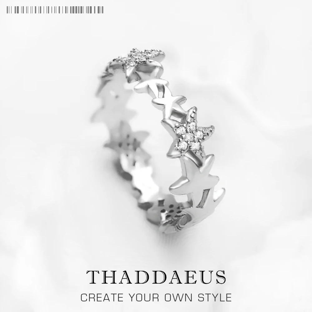 

Ring Starfishes Fine Jewerly For Women,2022 Spring Brand New Ocean Spirit Gift In 925 Sterling Silver