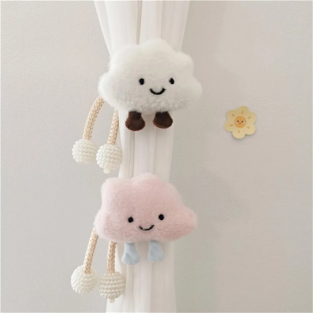 2 Cartoon Cloud Shape Tent Stopper, Tent Stopper with Rope, 3D Clouds, Decoration for Children's Room, White Color