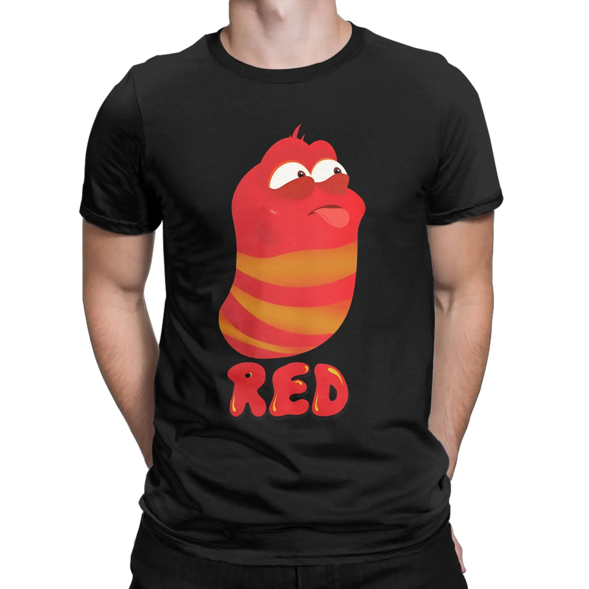Colorful Comical Bug Creature classicFunny 100% Cotton T-Shirt Larva Tees Tops For Men