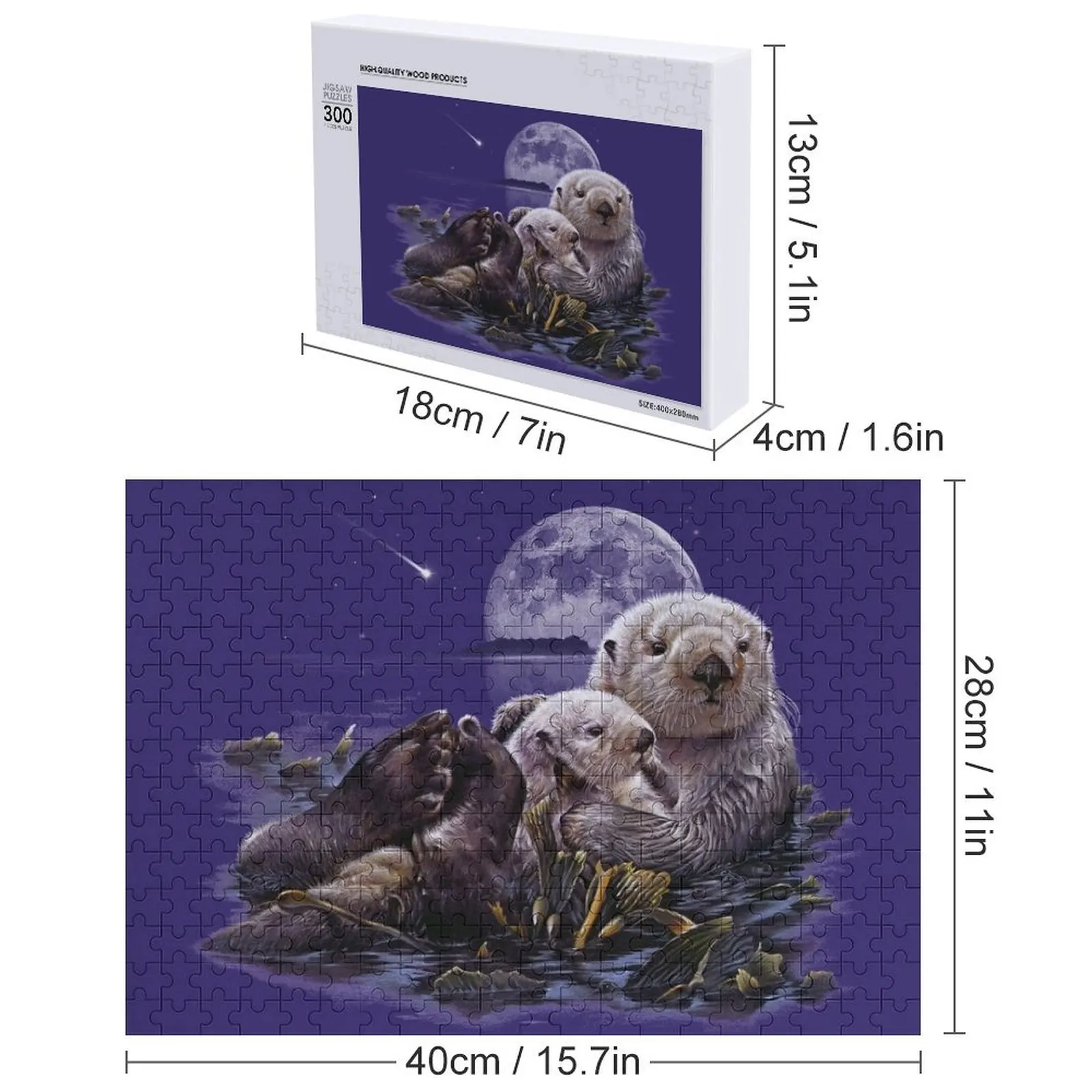 수달 엄마 직소 퍼즐 성인을 위한 맞춤형 장난감 우드 맞춤형 어린이 선물 퍼즐