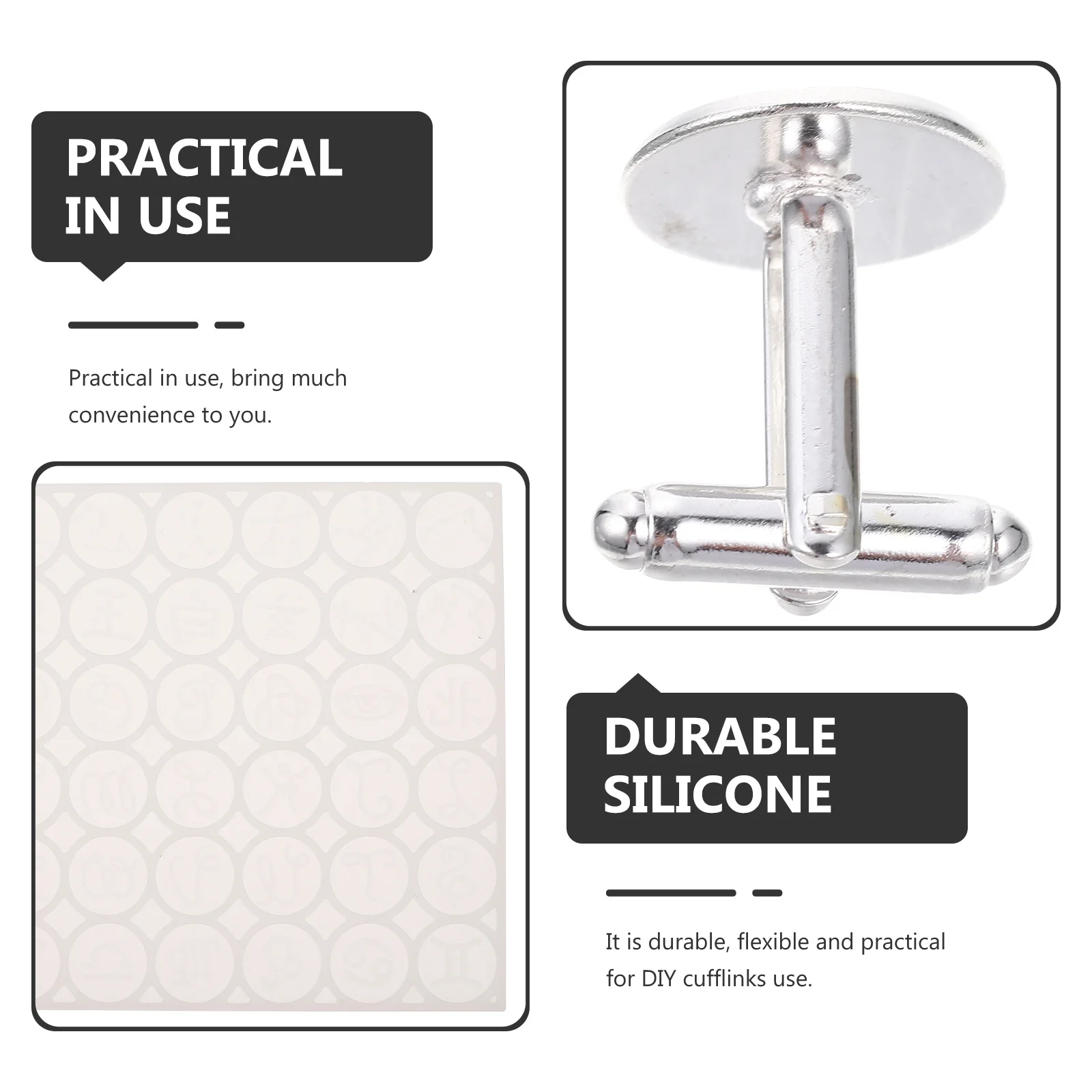 

1 Set Shirt Cufflinks Diy Mold Silicone Cuff-Links Making Kit For Clothes Buttons Decorative Fasteners Craft Supplies Handmade