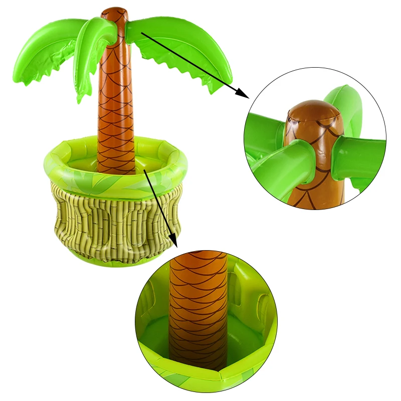 

1Pc Inflatable Coconut Tree Ice Bucket Summer Beach Hawaiian Party Drink Cooling Ice Bar Ice Bucket Outdoor Beverage Container