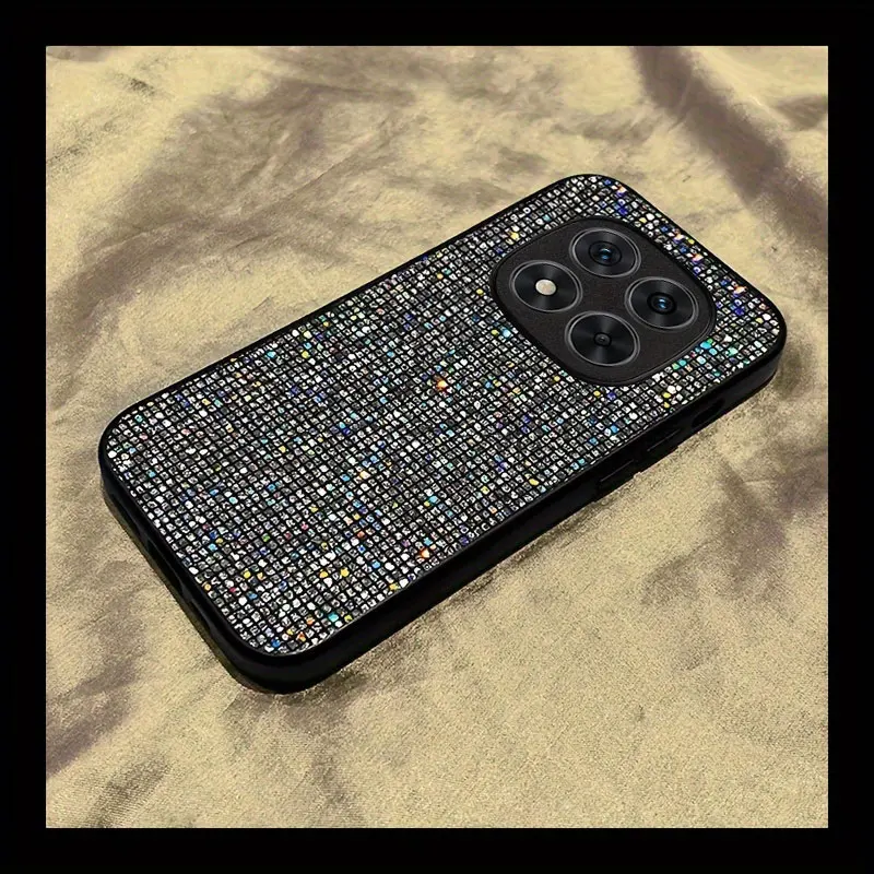 Luxuriöse Glänzende Schwarz-Weiß Karierte Modische Handyhülle für Xiaomi Redmi Note 14 15 4G 5G Pro + Stoßfeste Glitzer-Schutzhülle – Detail 4
