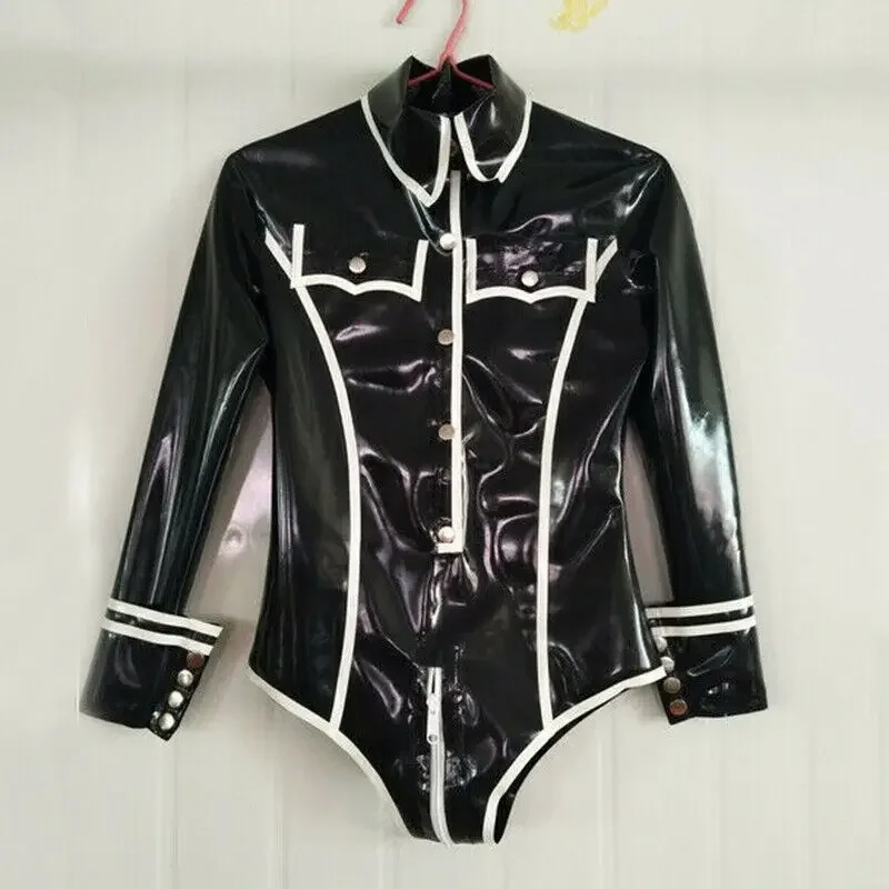 

100% латексный резиновый комбинезон Schwarz, спортивные колготки для косплея с длинным рукавом, 0,4 мм, рождественские