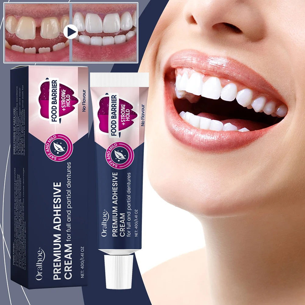 Soft Thermoplastic Denture-Adhesive Waterproof Lasting Strong-Hold Denture-Adhesive Cream For Upper Lower Or Partials