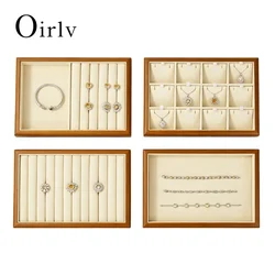Oirlv High-end Wood Flat Jewelry Tray Stackable Jewelry Drawer Organizer New Bracelet/Watch/Earrings Showcase Jewelry Holder