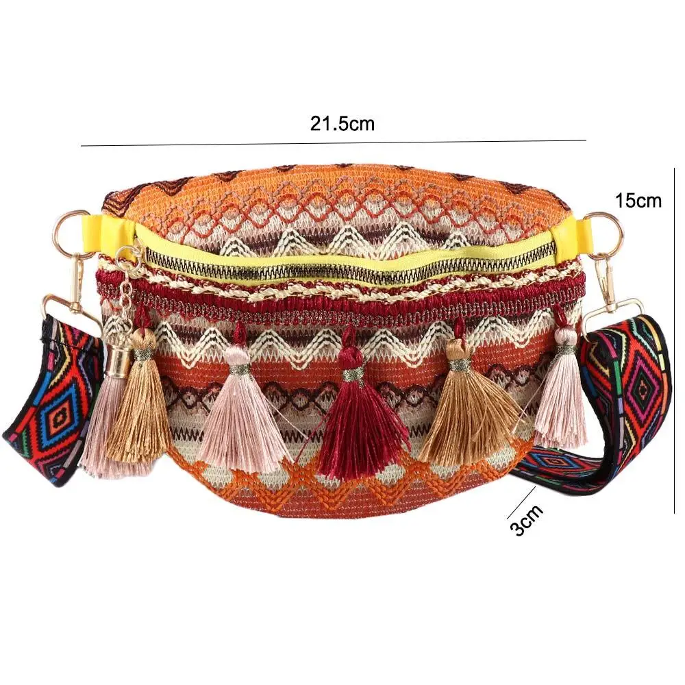 Koreaanse Stijl Geweven Tas All-Match Handtas Crossbody Tassen Bohemian Schoudertas Franje Heuptassen Grote Capaciteit Damestas