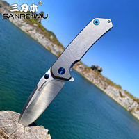 SANRENMU SRM 9008 Outdoor Pocket Folding Knife 12C27 Blade Ball Bearing Gasket Camping Hunting Survival EDC Rescue Tool Knife