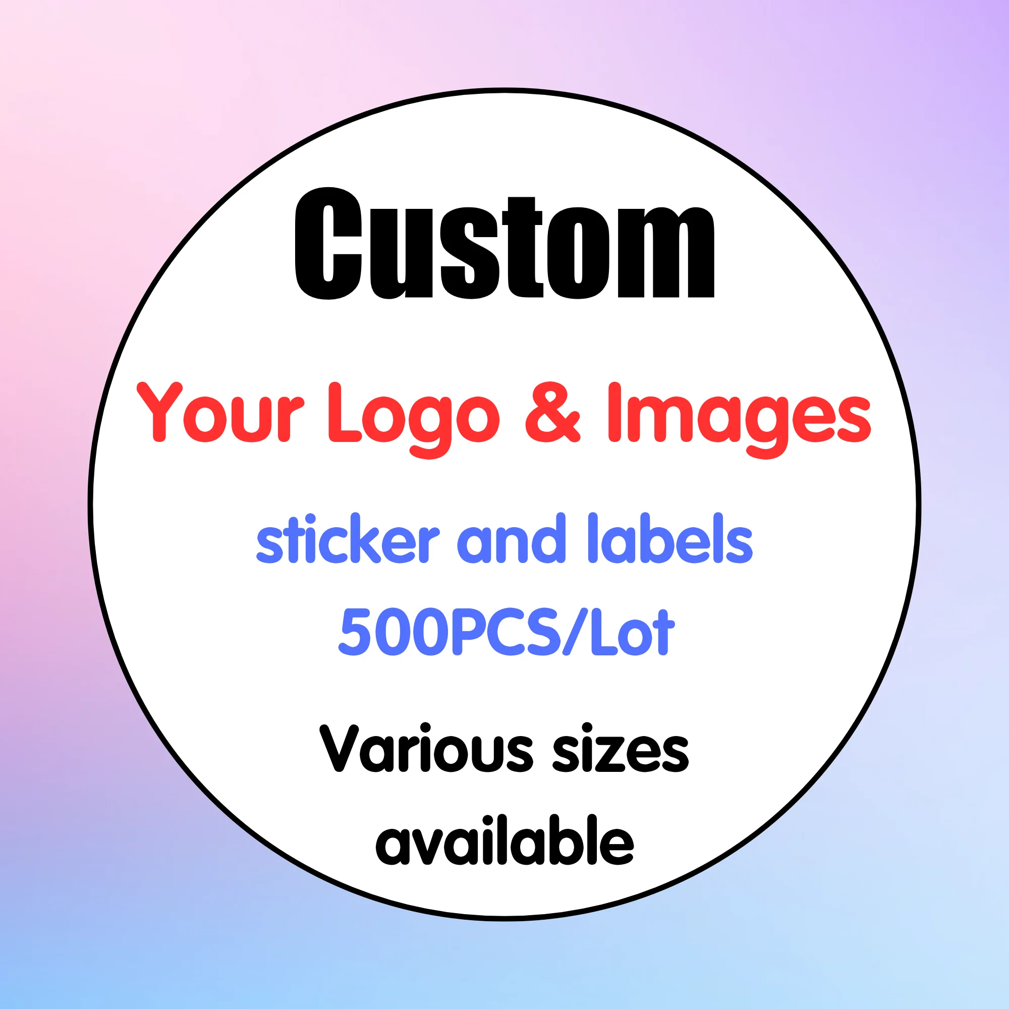 

500PCS Custom Stickers Customized Logo Wedding Birthday Gift Box Personalize Wholesale Design Own Sticker Packaging Labels Round