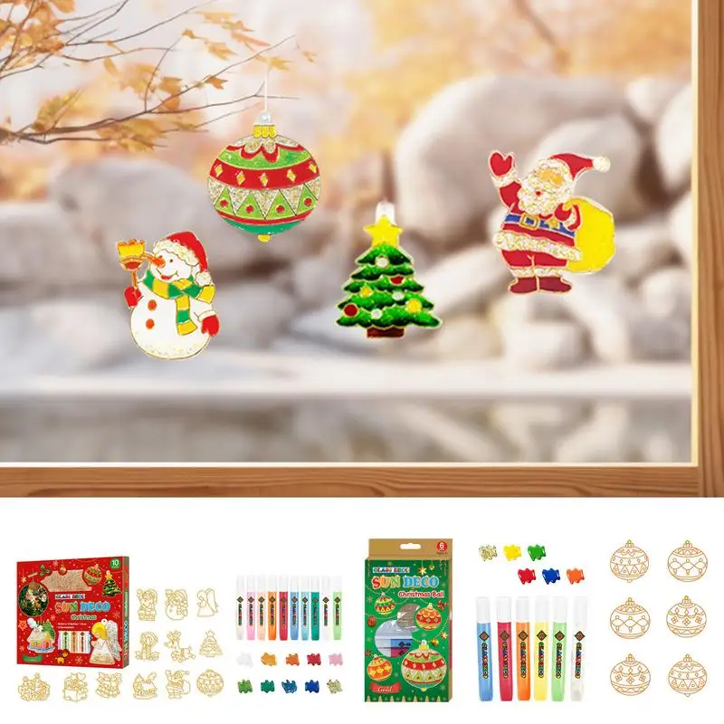 

Christmas Suncatchers Craft Ornament Making Kit Handmade Christmas Craft Kits Colorful Christmas Ornaments Crafts Kids Christmas