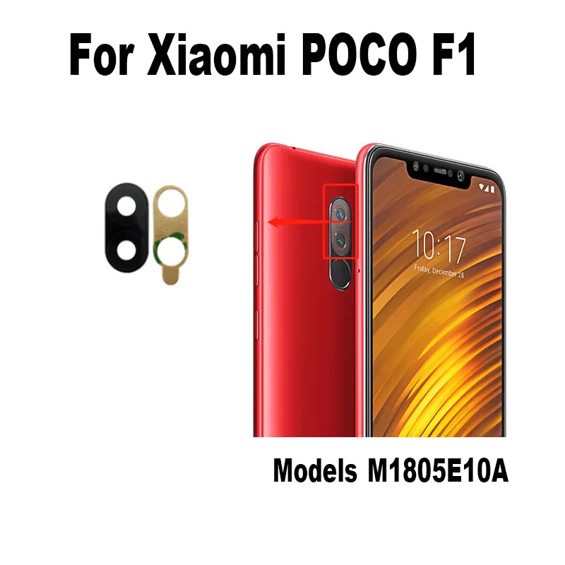 New For Xiaomi Pocophone Poco F1 Back Rear Camera Glass Lens With Glue Sticker Adhesive