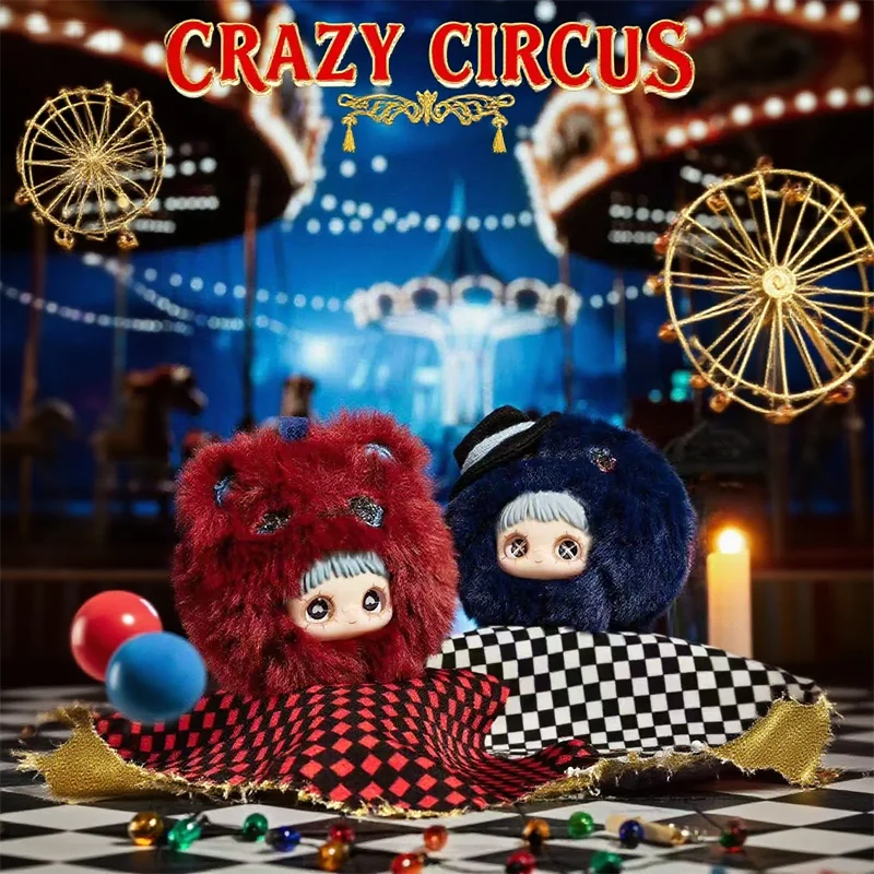 

MayMei Crazy Circus Виниловая плюшевая слепая коробка Милая кукла Рюкзак Подвеска Модная игрушка Виниловое лицо Плюшевая кукла Mystery Box Подарки-сюрпризы