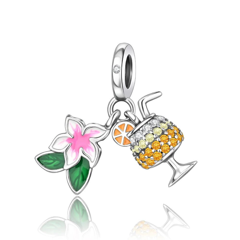 

Danturn 925 Sterling Silver Original Beads Cocktail Dangle Charm fit Snake Chain Bracelet Fashion Women Jewelry Making