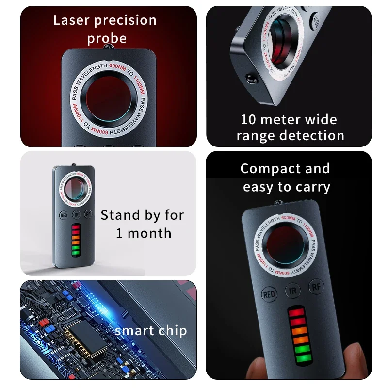 Anti Candid Hidden Camera Detector M40 Anti Spy Gadget Professional Wiretapping Bug Car GPS Tracker RF Infrared Camera Search