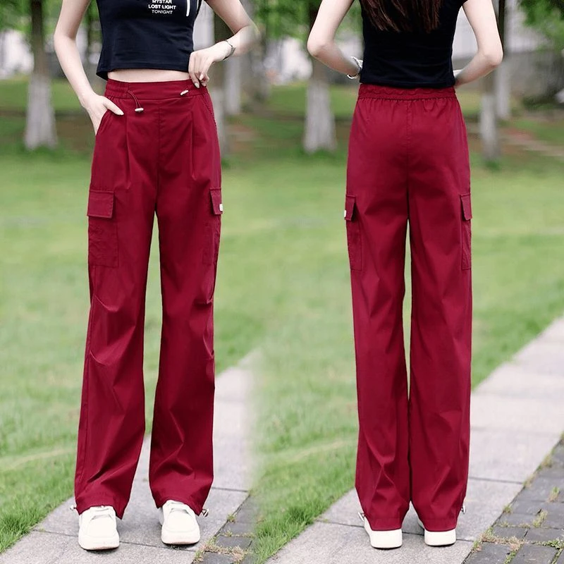 American Style Casual High Waist Thin Climbing Work Pants Straight Leg Sports Trousers for Women Summer 2026 New Arrival