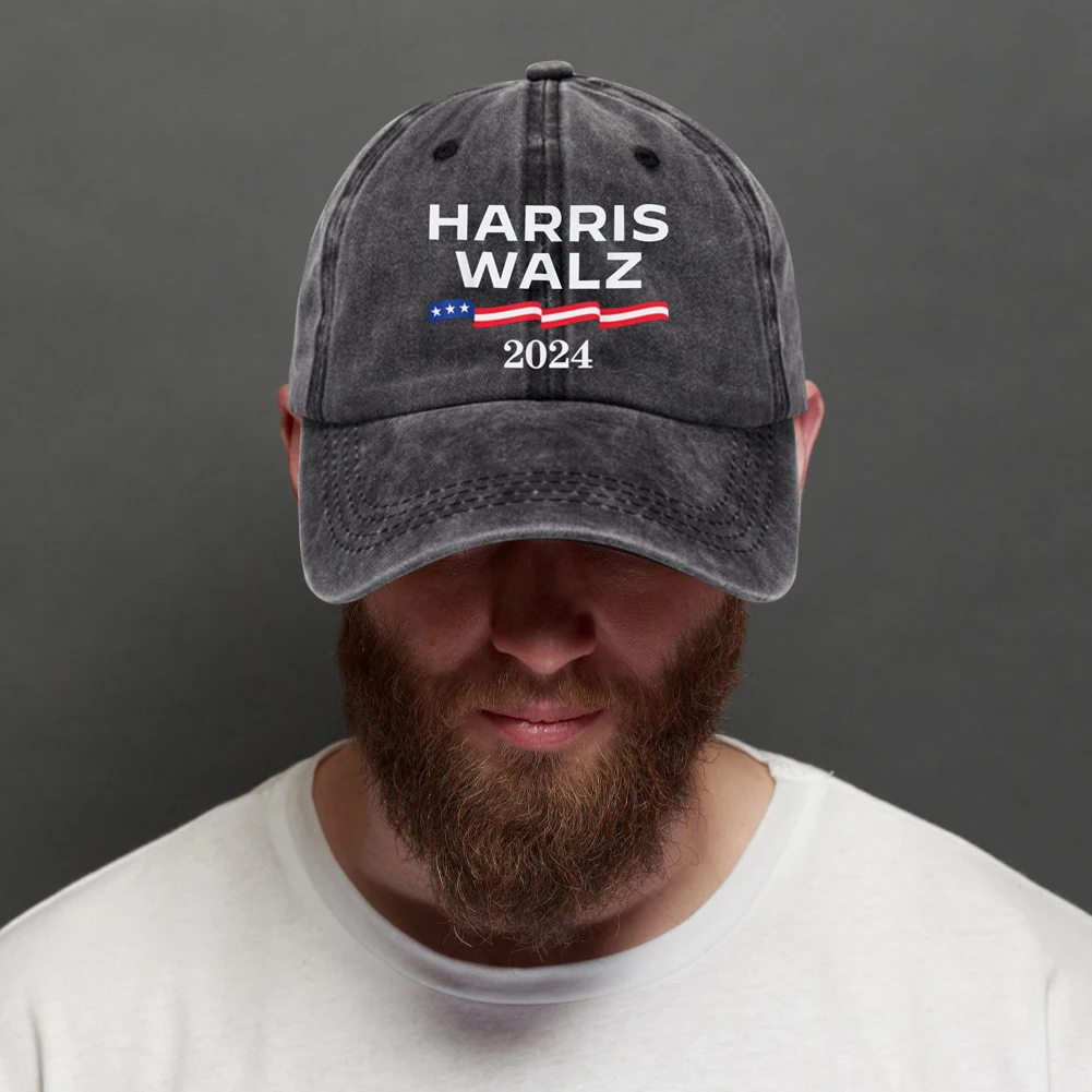 هاريس والز قبعة بيسبول غسلها القطن المتعثرة قبعة تنفس هاريس 2024 قبعة بيسبول موضة قبعة سائق الشاحنة للرياضة في الهواء الطلق #3