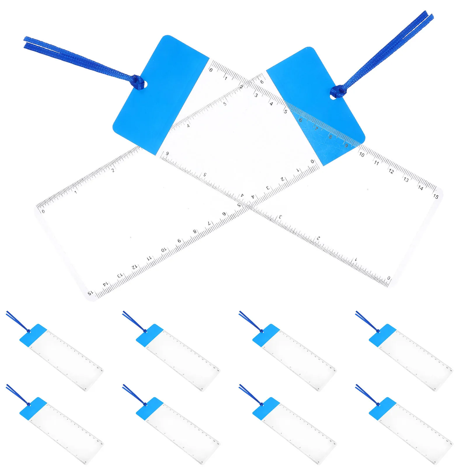 10Pcs PVC Bookmarks Clear Bookmark Sleeves for Teens Women Men Book Marking Decor Functional Ruler Design Reader Gift Idea