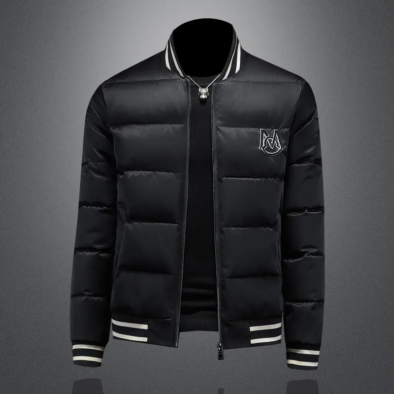 

Новая зимняя мужская утепленная короткая пуховая куртка, молодежная модная белая пуховая куртка большого размера, верхняя одежда, европейские товары