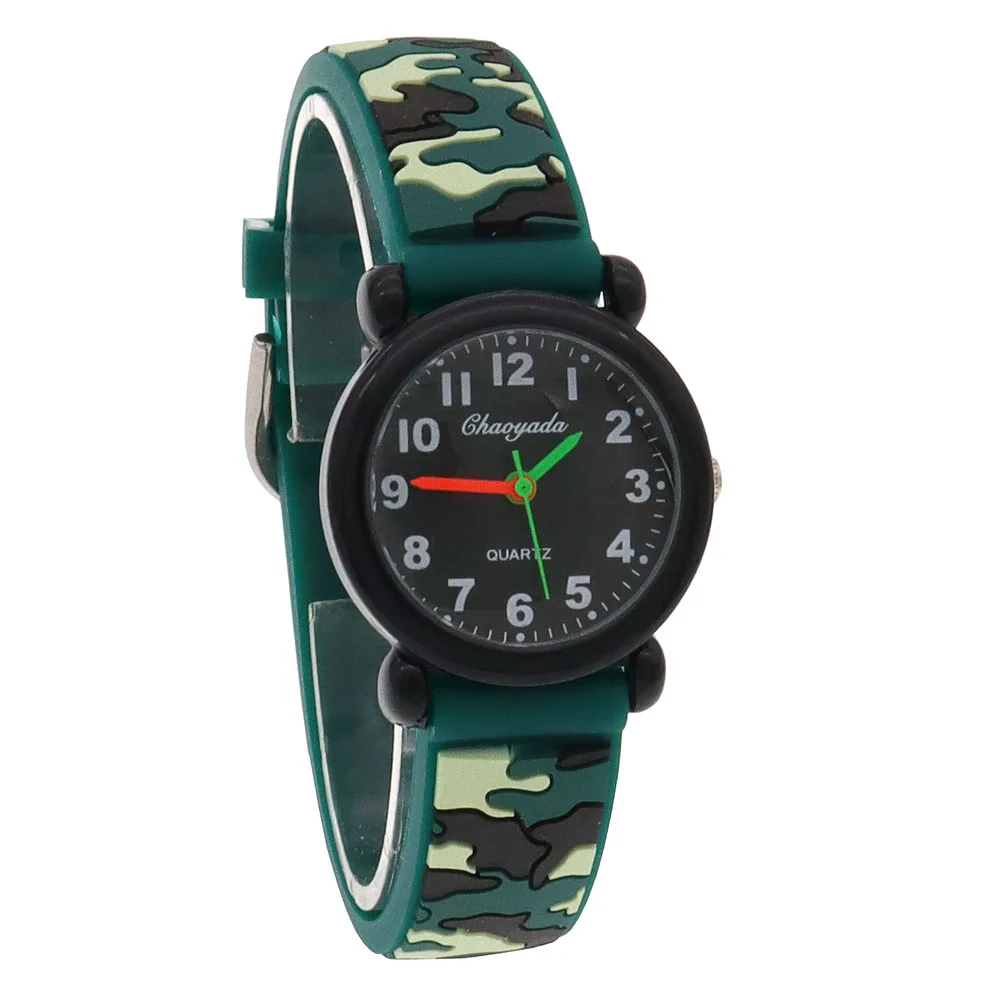 Relógio de pulso infantil Cartoon Camo Strap, relógio de quartzo para menino e menina, relógios de fã de exército estudantil, legal, Dropshipping