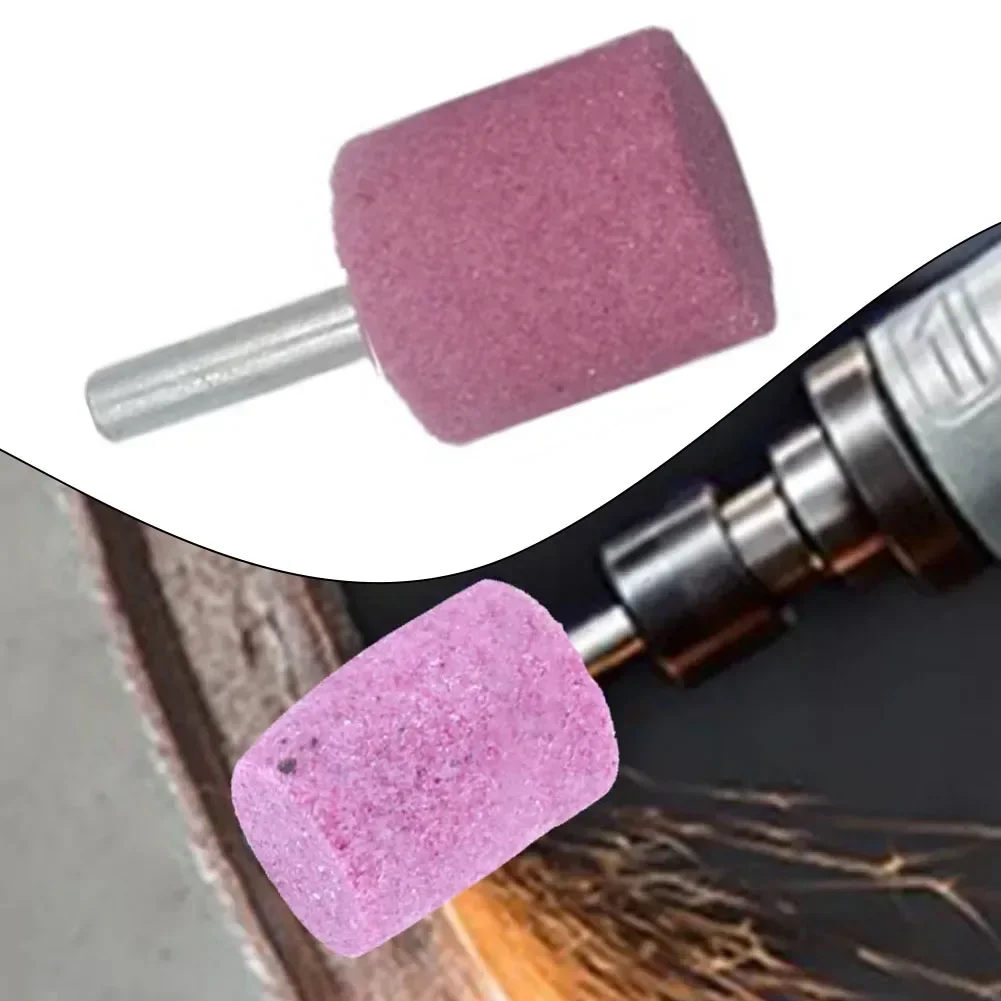 1pc 6mm haste vermelho corindo cônico cabeça de polimento cabeça da roda abrasivo montado para polimento moagem remoção ferrugem