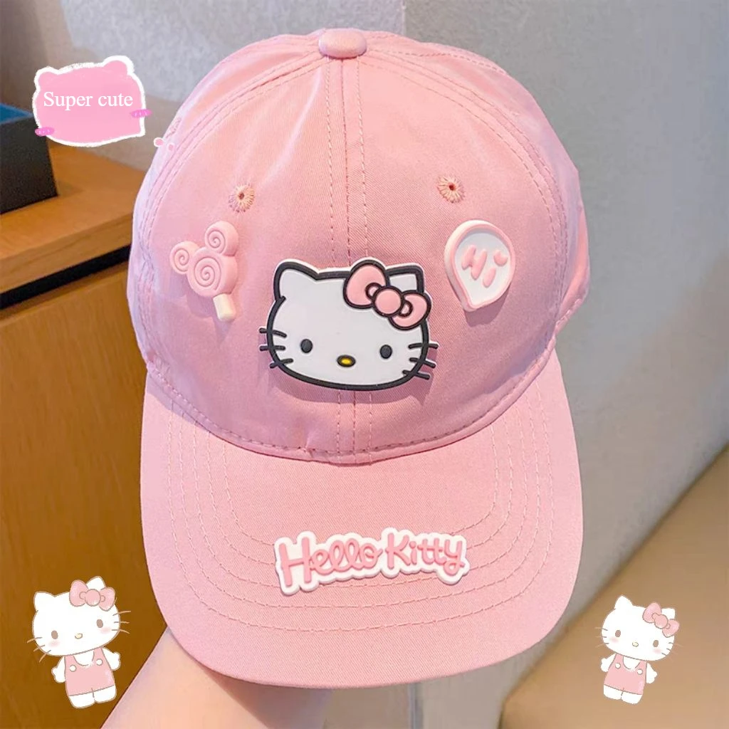 

New Kawaii Sanrio Hello Kitty Cute Pink Cap High Appearance Level Going Out Travel Kids Baseball Cap Anime Figure Gift Kids Toys