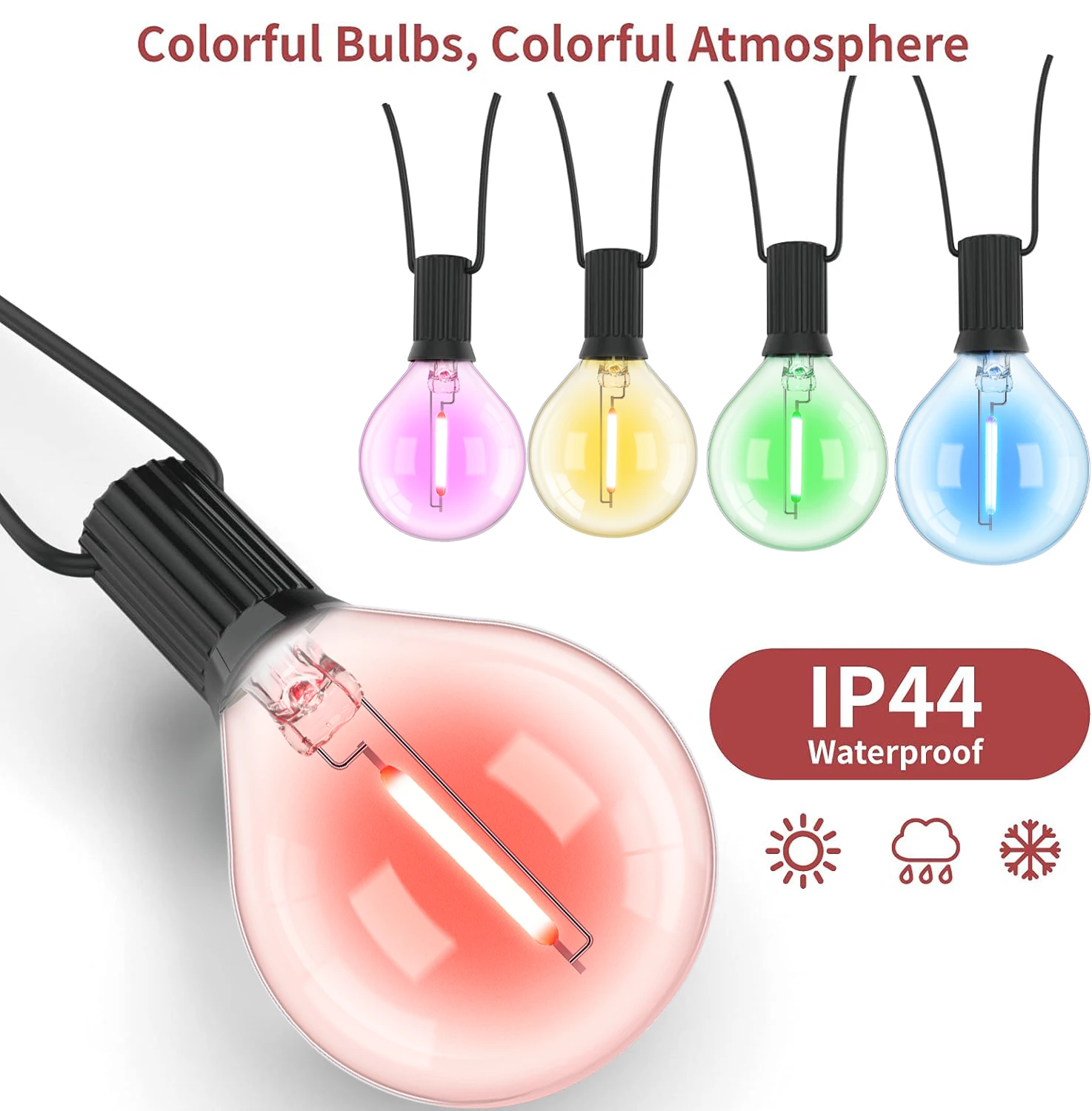 Imagem -05 - Lâmpadas Led G40 Coloridas Lâmpada de Substituição Globo para Luz de Corda Substituível Multicolor Decoração de Natal E12 110v 220v w