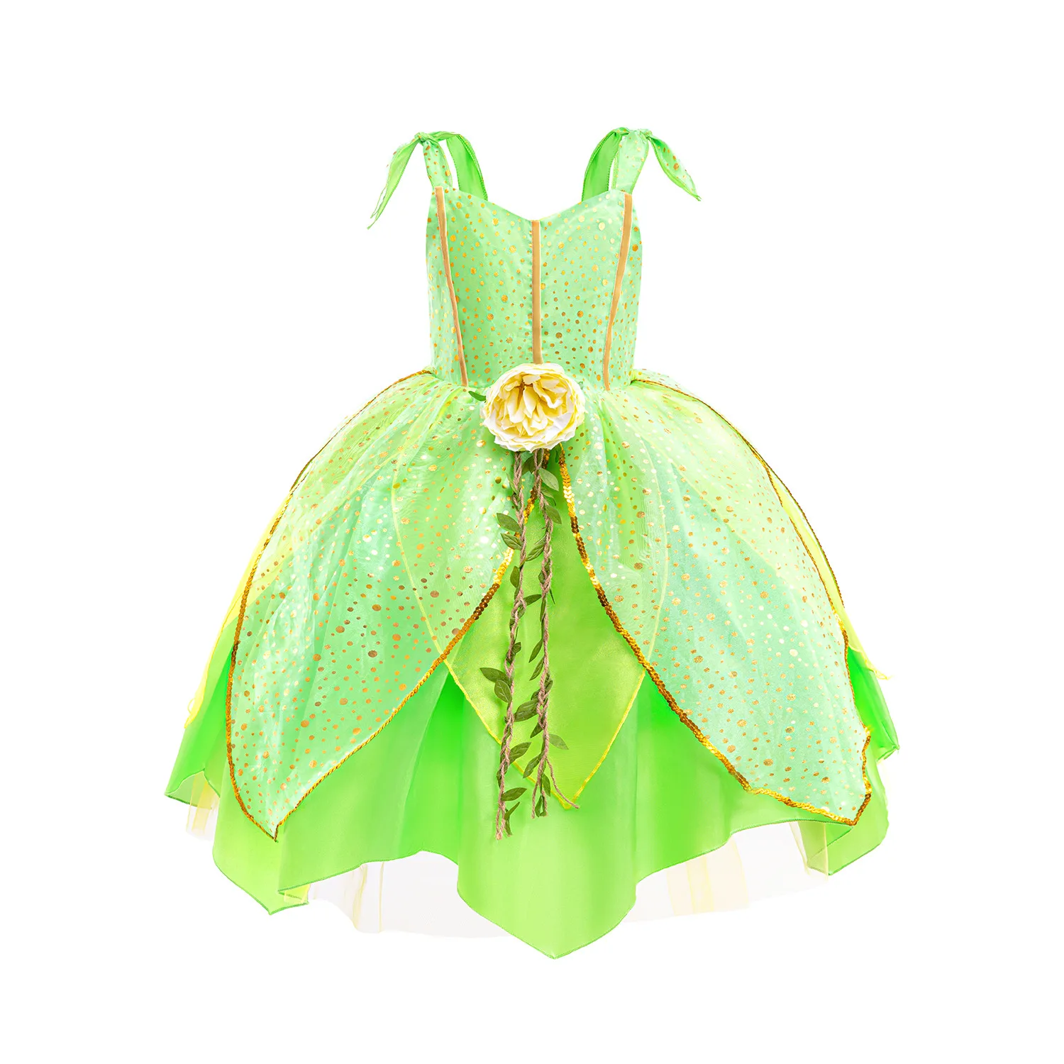 Girls Tinker Bell Costume Kids Green Fairy Princess Tinkerbell Photography Fancy Dress Birthday Party Cosplay Outfits Forest