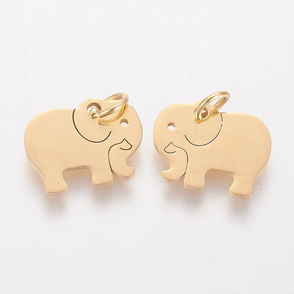 5pcs Elephant Animal Charms 304 Stainless Steel Pendant for Women Children Fashion Jewelry Making Necklace Bracelet Findings