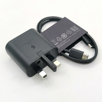 For Samsung 25W UK Charger PD Super Fast Charge Adapter For Galaxy S24 S23 S22 S21 S20 Note 20 Ultra 10 Plus Z Flip Fold 6 5 4 3
