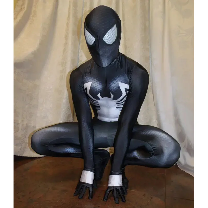 2025 New Adults  Black Costume Venom Symbiote 2 Spider cosplay SuperHero Cosplay Zentai Men Boys Male Bodysuit Party JumpSui AFF