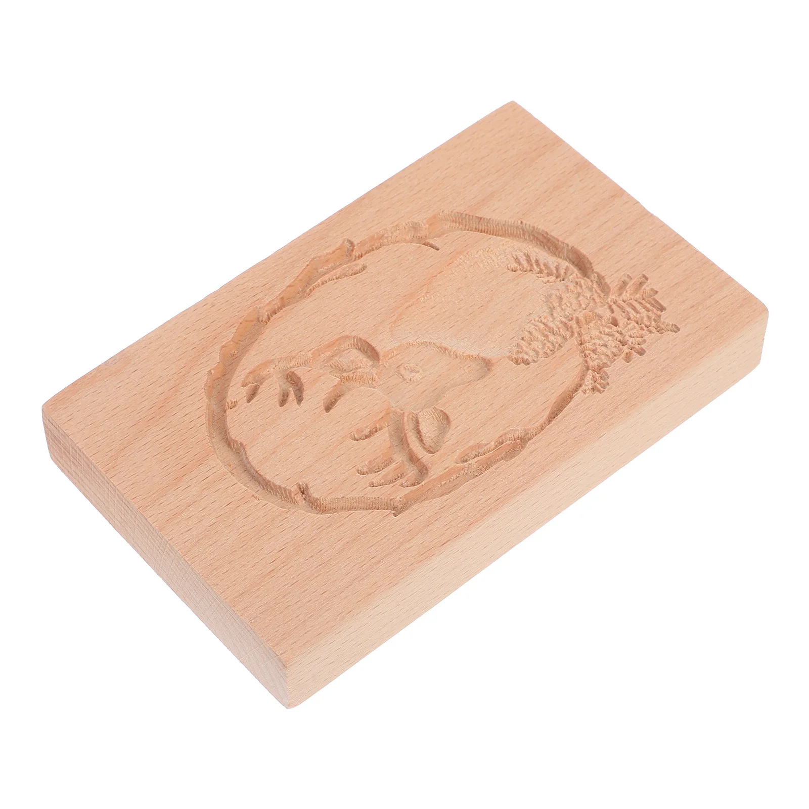 

Wooden Cookie Mold Reindeer Carved Biscuit Mold Lightweight Smooth Surface DIY Baking Supplies Wooden Cookie Molds