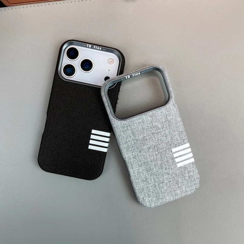 Magnetische Hülle aus Flachsstoff für iPhone 17 Air 16 15 14 Pro Max 17Air 17Pro 16Pro IPhone 17 Magsafe Mac Sichere stoßfeste Handyhülle