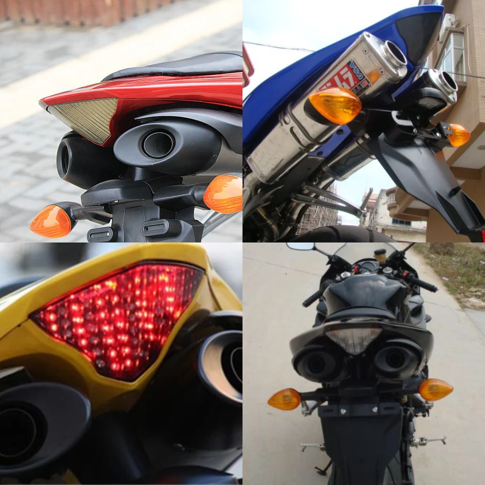 For Yamaha YZF R1 2004 2005 2006 Rear Tail Light Brake Turn Signals Integrated LED Light