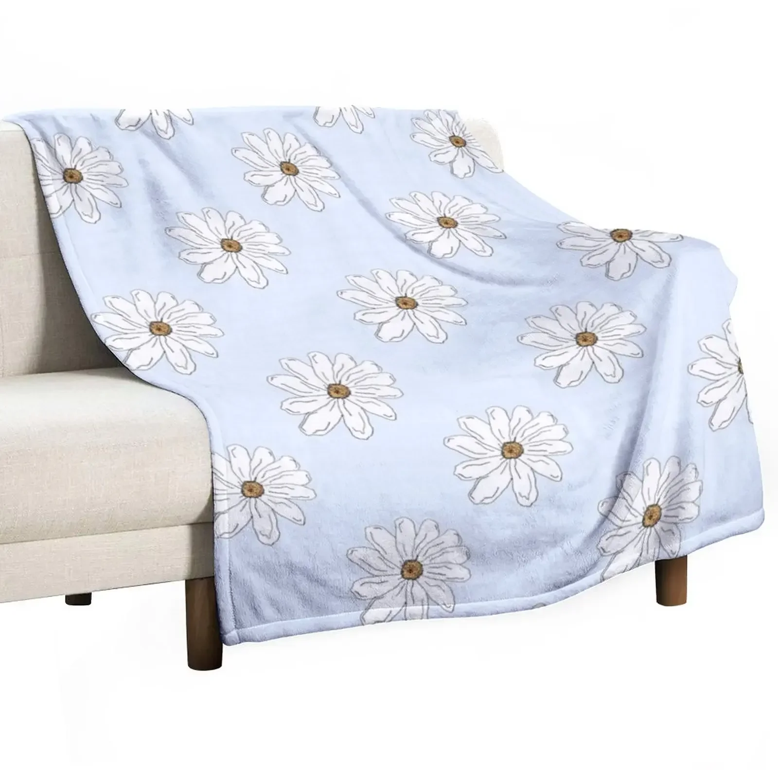 

white daisy Throw Blanket Blankets For Bed Custom for babies Luxury Designer Blankets